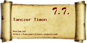 Tanczer Timon névjegykártya